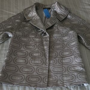 Etcetera Grey Patterned A Line Jacket, Sz 8